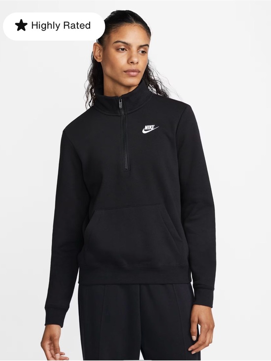Nike Jackets & Blazers - Nike Black Women's Half-Zip Pullover Sweatshirt